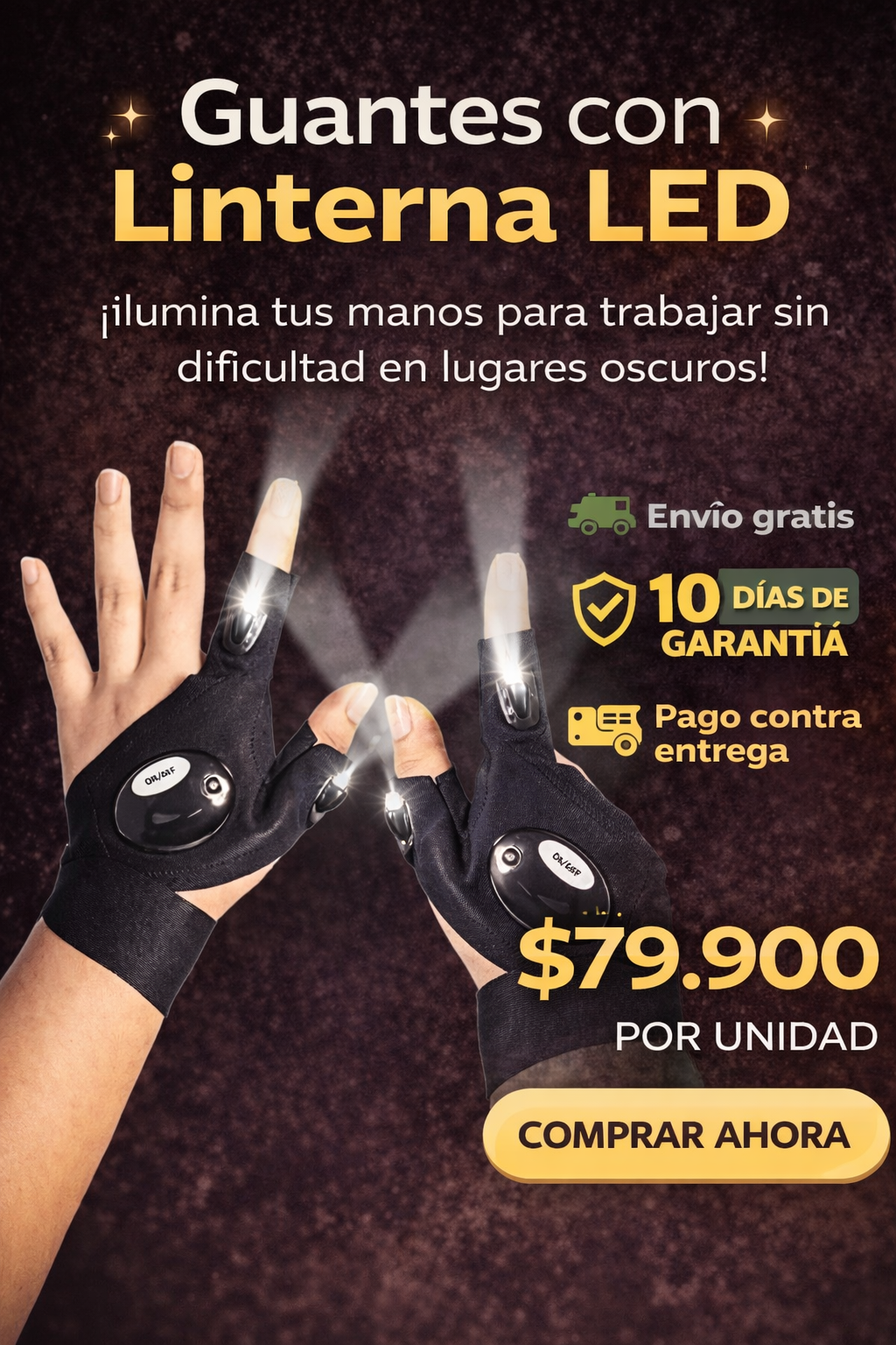 VA Guantes con luces led-tama